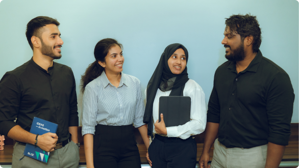 Team having a discussion in the office